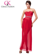 Grace Karin Sexy Occident Wome's Padded Strapless Red Short Dress With Open Leg CL008942-1